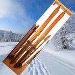 Vintage Houten ski's met stokken, Sport en Fitness, Skiën en Langlaufen, Ophalen, Gebruikt, Ski's, Overige merken