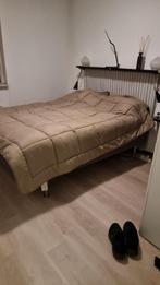 Tweepersoonsbed ., Ophalen, Beige, Tweepersoons, 140 cm