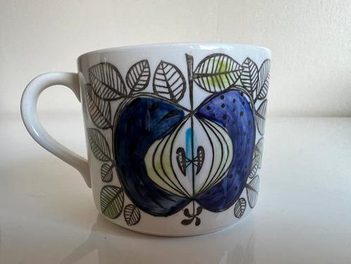 Vintage Rorstrand ‘ Eden’ Kop~Appel Blauw Sigrid Richter, Antiek en Kunst, Antiek | Servies los, Ophalen of Verzenden