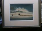 Mooi schild. (aquarel ) Schip met lading, mooie achtergrond, Ophalen, Minder dan 50 cm, Gebruikt, Oorspronkelijke maker