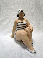 beeld, dame in gestreept badpak, Verzamelen, Beelden en Beeldjes, Ophalen of Verzenden, Nieuw, Mens