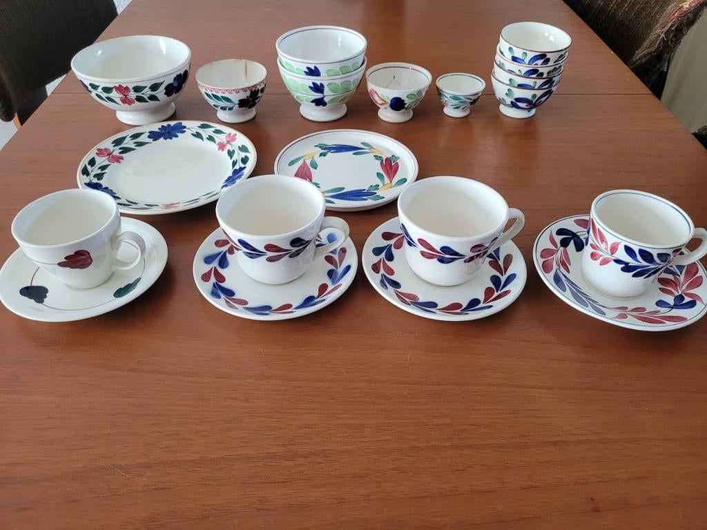 oud boerenbont diverse afwijkend decor motief antiek kom, Ophalen of Verzenden