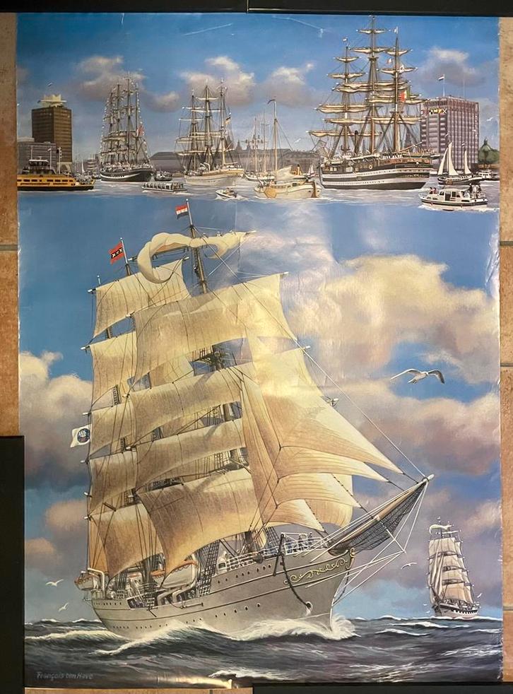 Origineel affiche SAIL Amsterdam 1985, François ten Have., Verzamelen, Posters, Zo goed als nieuw, Overige onderwerpen, A1 t/m A3