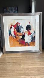 Zeefdruk Gerda Elfring Kippen 90x90cm, Antiek en Kunst, Ophalen