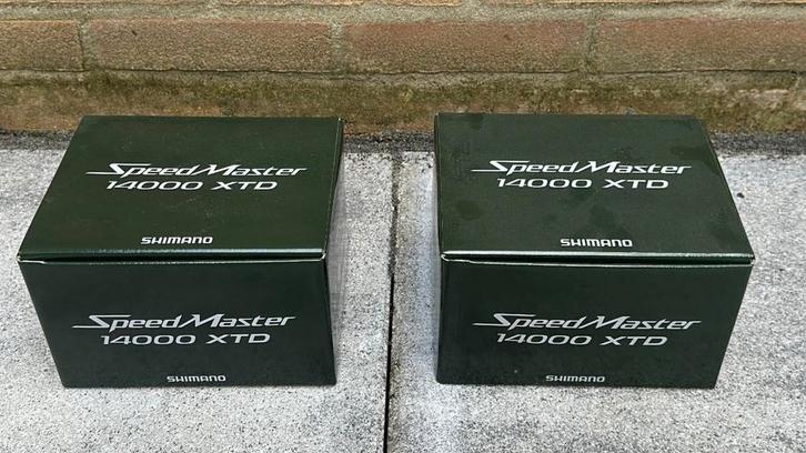 2x Shimano Speedmaster 14000 xtd, Watersport en Boten, Hengelsport | Karpervissen, Zo goed als nieuw, Molen, Ophalen