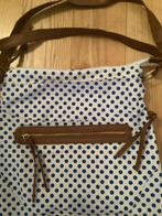 Blauw/Witte Stoffen Tas met Rits, Sieraden, Tassen en Uiterlijk, Tassen | Damestassen, Ophalen of Verzenden, Nieuw, Wit, Schoudertasje