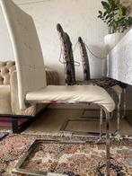Set van 6 design eettafelstoelen, Huis en Inrichting, Stoelen, Ophalen, Gebruikt, Wit, Metaal