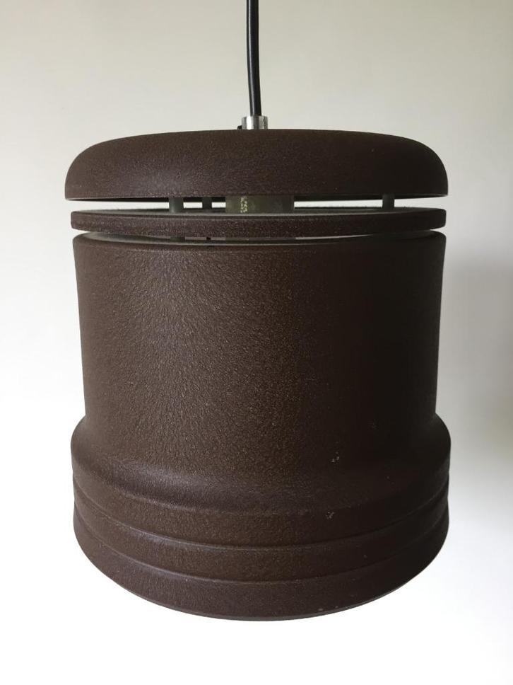 Retro Herda Hanglamp (Herda BV) van gemoffeld metaal, Huis en Inrichting, Lampen | Hanglampen, Gebruikt, Minder dan 50 cm, Metaal