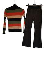 Mooie NOBELL flared velvet rib pant groen/zwart mt 158-164., Broek, Nobell, Nieuw, Verzenden
