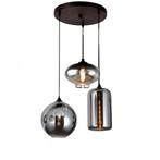 Moderne hanglamp met smoke glas, Ophalen, Zo goed als nieuw, Glas, Minder dan 50 cm