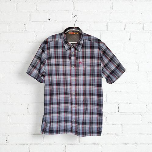 Fjällräven Overhemd Maat L Grijs Rood Ruit Korte Mouw Stoat, Kleding | Heren, Overhemden, Zo goed als nieuw, Halswijdte 41/42 (L)