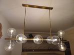 Koperkleurige Hanglamp met 10 Glazen Bollen, Huis en Inrichting, Lampen | Hanglampen, Ophalen, Zo goed als nieuw, Glas, 75 cm of meer