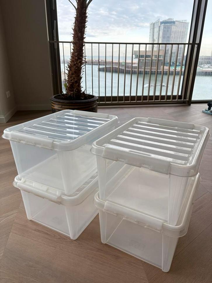 HEMA Smart Store Opbergboxen 31L - 4 stuks, Huis en Inrichting, Woonaccessoires | Kisten, Gebruikt, Minder dan 50 cm, Kunststof