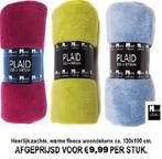 Deken plaid rood, lime of blauw!, Verzenden, Nieuw