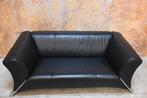 ZGANieuw! zwarte leren Rolf Benz 322 design bank, Gebruikt, Design, 150 tot 200 cm, Tweepersoons