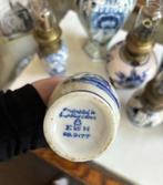 Delfts Blauwe olielamp, messing brander, glazen schoorsteen., Ophalen of Verzenden