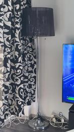 Staande lamp, kristallen versiering met zwarte kap, Huis en Inrichting, Ophalen, Gebruikt