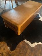 Vintage Gymbank / Turnkast leren salontafel -sidetable- bank, Ophalen, Gebruikt, Twee, Bruin