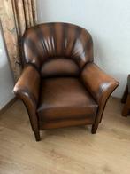 Bruin leren stoel, Huis en Inrichting, Fauteuils, Ophalen of Verzenden, Zo goed als nieuw, 75 tot 100 cm, 50 tot 75 cm