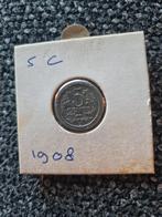 Zeldzame 5 cent 1908 - Koningin Wilhelmina, Zilver, Ophalen of Verzenden, Koningin Wilhelmina, Losse munt