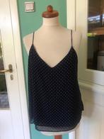 onkerblauw met wit stipje H&M crêpe top met spagettibandjes, Kleding | Dames, Tops, Maat 38/40 (M), H&M, Blauw, Nieuw