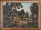 A.W. van Duuren boerderij landschap oud antiek schilderij, Antiek en Kunst, Ophalen of Verzenden