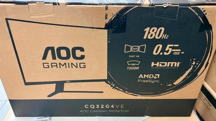 AOC CQ32G4VE Gaming Monitor - 32 inch, 180Hz (ster linksb), Computers en Software, Monitoren, 151 t/m 200 Hz, DisplayPort, HDMI