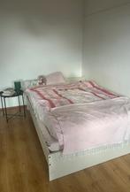 Bed, Huis en Inrichting, Slaapkamer | Bedden, Ophalen, Wit, Zo goed als nieuw, Twijfelaar