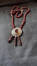 antieke zilveren ketting met granaat, Sieraden, Tassen en Uiterlijk, Verzenden, Zilver, Ketting, Met edelsteen