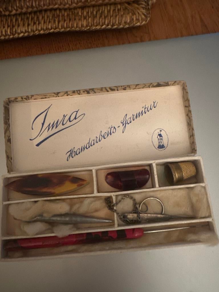 Vintage Imra Handarbeidsgarnituur in Doosje, Ophalen of Verzenden
