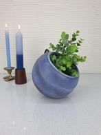 Grote ronde blauwe bloempot. Vintage (succulenten) pot., Tuin en Terras, Bloempotten, Ophalen of Verzenden, ., ., .
