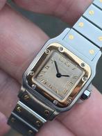2x Cartier Santos Staal/Goud Ref 1567 bronze plaat/witte, Sieraden, Tassen en Uiterlijk, Horloges | Dames, Ophalen of Verzenden