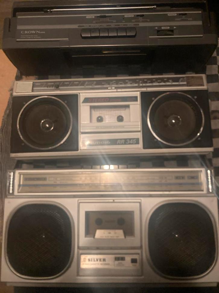 Vintage Radio's - Crown, Grundig, Silver, Audio, Tv en Foto, Radio's, Gebruikt, Radio, Met cd-speler, Ophalen of Verzenden