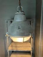 Hanglamp grijs betonlook, Huis en Inrichting, Lampen | Hanglampen, Ophalen, Gebruikt, Glas, Minder dan 50 cm