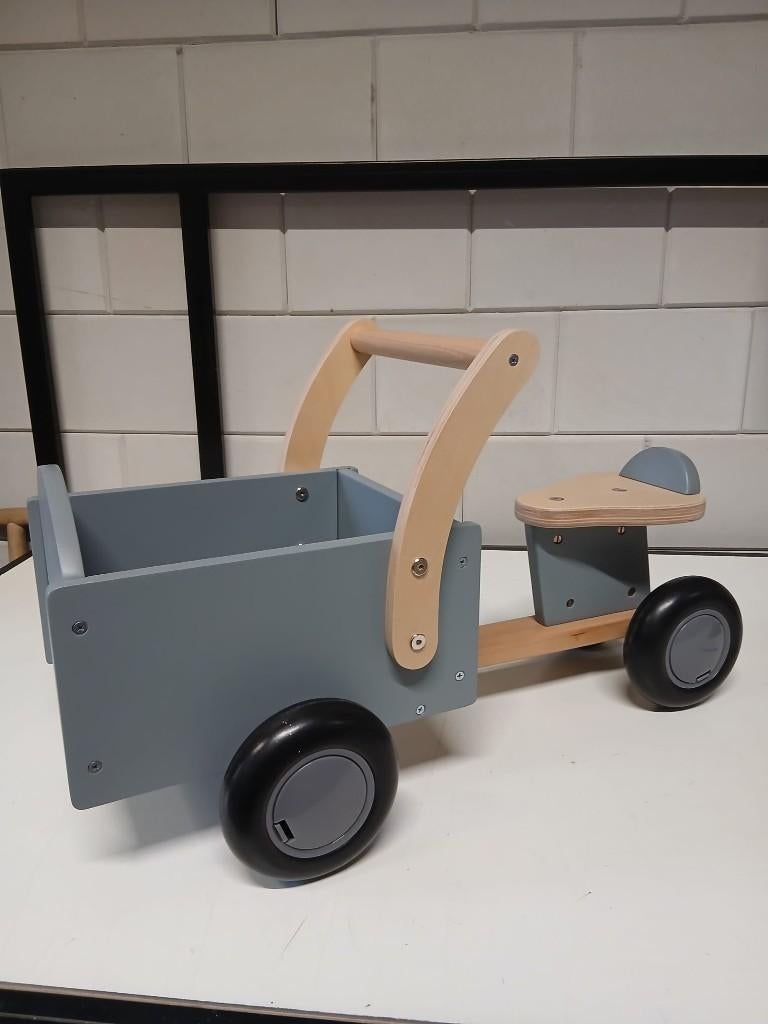 Bandits & Angels Houten bakfiets little rider retro grey, Ophalen, Nieuw, Loopfiets