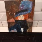 Handgeschilderd op board, Antiek en Kunst, Ophalen of Verzenden