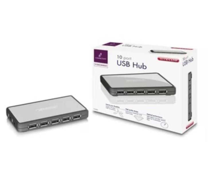 Sitecom CN-062 10 port USB Hub, Computers en Software, Dockingstations, Nieuw, USB-hub, Harde schijf, Laptop, Ophalen