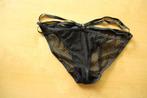 NIEUWE zwarte doorschijnende slip maat M/L met sierbandjes, Kleding | Dames, Ondergoed en Lingerie, Verzenden, Zwart, Slip