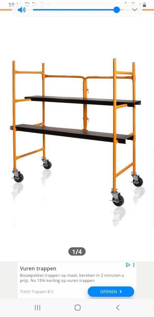 Inklapbare kamersteiger / Rolsteiger - Compact en Handig, Doe-het-zelf en Verbouw, Steigers, Zo goed als nieuw, Rolsteiger of Kamersteiger