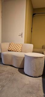 WOOOD loveseat met bijpassende poef crème, Ophalen, Gebruikt, Eenpersoons, 75 tot 100 cm