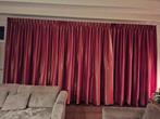 Karmijn rode zijdeglans overgordijnen., Huis en Inrichting, Stoffering | Gordijnen en Lamellen, Gebruikt, 200 cm of meer, Ophalen of Verzenden