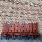 Brutalist stoelen - set van 6, Huis en Inrichting, Stoelen, Ophalen of Verzenden, Hout