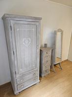 Set: kast, ladekast en spiegel Maison du Monde, Huis en Inrichting, Ophalen, 50 tot 100 cm, Zo goed als nieuw, 3 of 4 laden