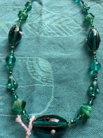 Ketting glazen lampwork kralen aquablauw kleur, Ophalen of Verzenden, Nieuw, Blauw, Overige materialen