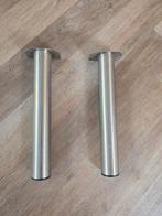 Lage tafelpoot RVS 42 cm hoog, 6 cm rond, Minder dan 50 cm, Ophalen of Verzenden, Zo goed als nieuw, Minder dan 25 cm