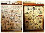 Twee oude merklappen in lijst 58 x 67 en 55 x 70 cm, Ophalen of Verzenden
