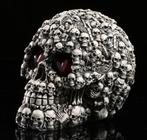 Doodskop Met Led Lampen / Skull Schedel Beeld Decor Horror, Ophalen of Verzenden, Nieuw
