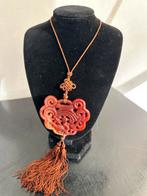 Half edelsteen Agaat Chinees amulet hanger, Ophalen of Verzenden, Gebruikt