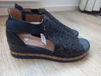 * NIEUWE zwarte Remonte leren sandalen lage sleehak, mt 40 *, Verzenden, Zwart, Sandalen of Muiltjes, Nieuw