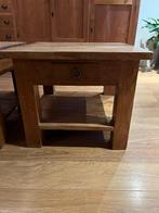 2 teakhouten salontafeltjes, Huis en Inrichting, Tafels | Salontafels, Ophalen, 50 tot 100 cm, 50 tot 75 cm, 50 tot 100 cm